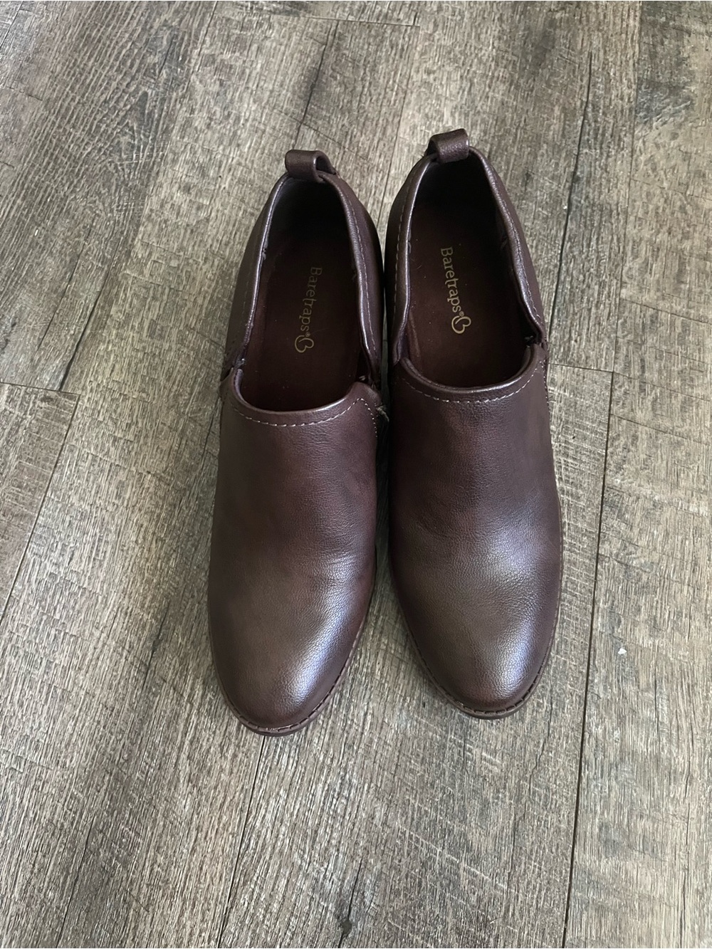 BareTraps Dark Brown Slip-On Ankle Booties